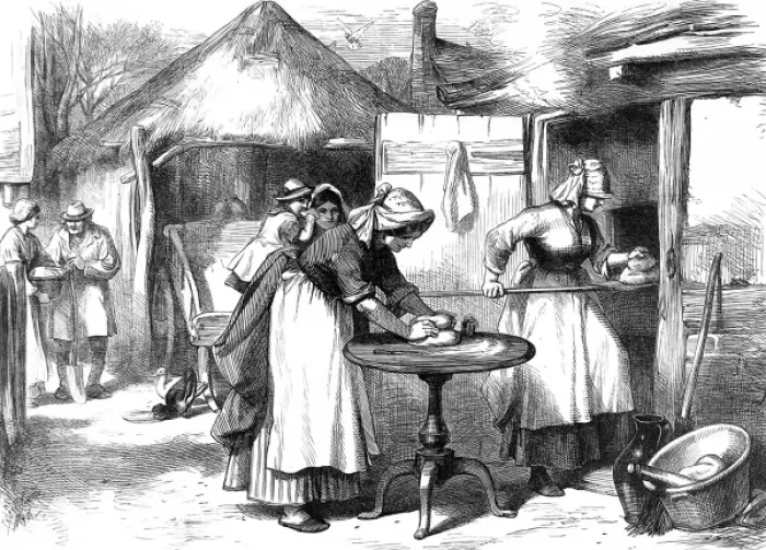 Framed Print : Cottage Life in Warwickshire: Baking Day Framed Print : Cottage Life in Warwickshire: Baking Day