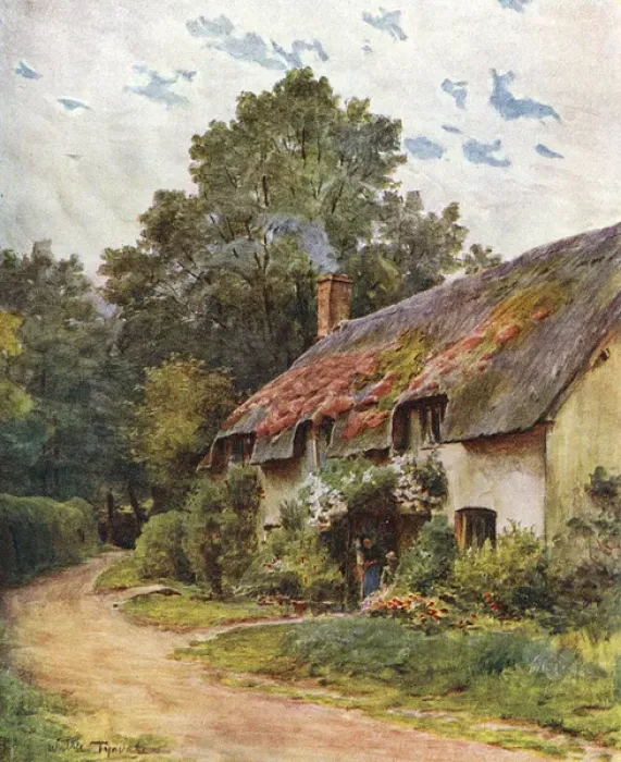 Framed Print : Cottage Near Dunster Framed Print : Cottage Near Dunster