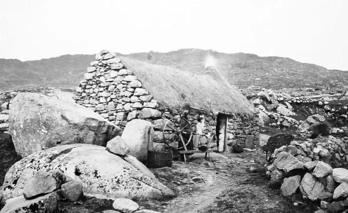 Framed Print : Cottage at Roundstone, West of Ireland, early 1900s Framed Print : Cottage at Roundstone, West of Ireland, early 1900s