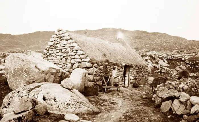 Framed Print : Cottage at Roundstone, West of Ireland, early 1900s Framed Print : Cottage at Roundstone, West of Ireland, early 1900s