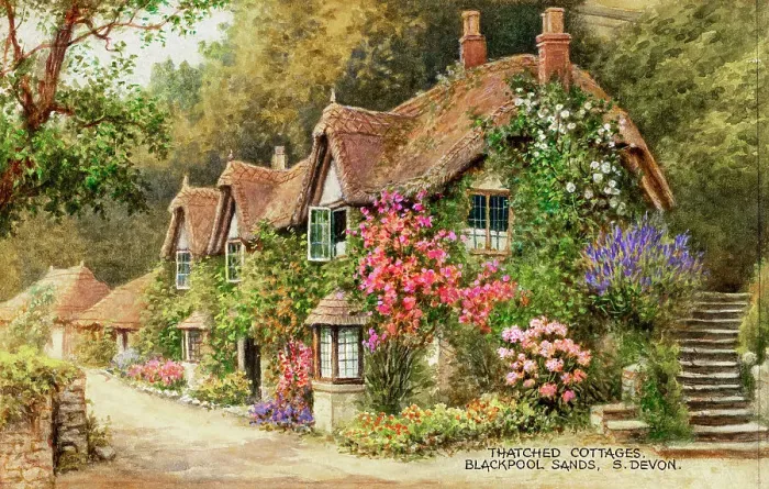 Framed Print : Cottages, Blackpool Sands, near Dartmouth, South Devon Framed Print : Cottages, Blackpool Sands, near Dartmouth, South Devon