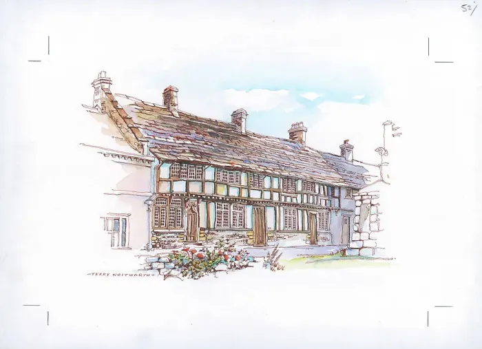 Framed Print : Cottages at Cerne Abbas Framed Print : Cottages at Cerne Abbas