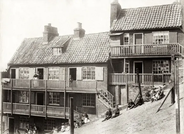 Framed Print : Cottages, probably Robin Hoods Bay Yorkshire Framed Print : Cottages, probably Robin Hoods Bay Yorkshire