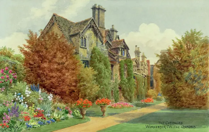 Framed Print : The Cottages, Worcester College, Oxford, Oxfordshire Framed Print : The Cottages, Worcester College, Oxford, Oxfordshire