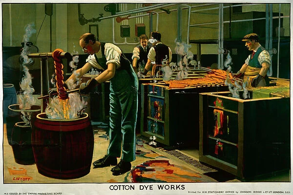 Cotton Dye Works. Empire Marketing Board 1927-1933 poster, Cotton Dye Works Date