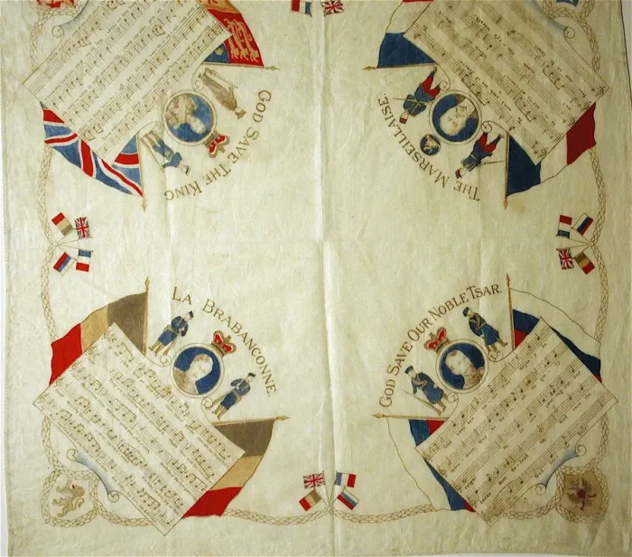 Framed Print : Cotton hankerchief - National Anthems of the Allies Framed Print : Cotton hankerchief - National Anthems of the Allies