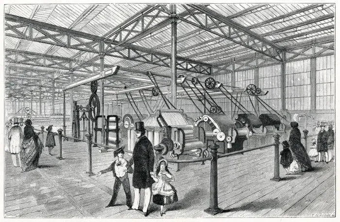 Framed Print : Cotton machines at the Great Exhibition 1851 Framed Print : Cotton machines at the Great Exhibition 1851