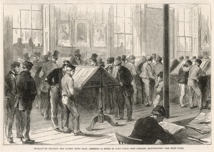 Framed Print : Cottonworkers Read News Framed Print : Cottonworkers Read News