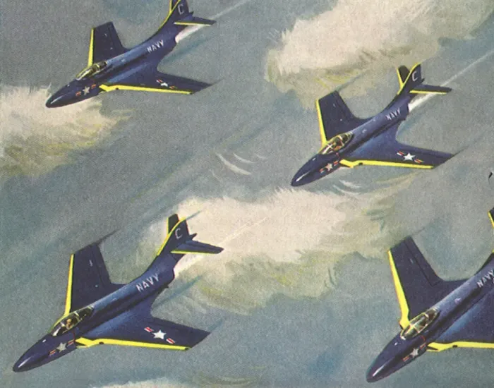 Framed Print : Cougars in Formation Date: 1954 Framed Print : Cougars in Formation Date: 1954
