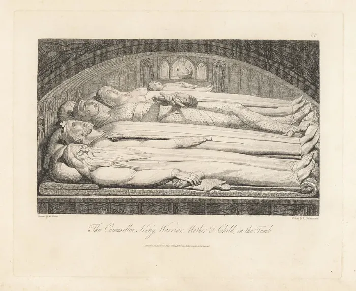 Framed Print : The Counseller, King, Warrior, Mother and Child in the Tomb Framed Print : The Counseller, King, Warrior, Mother and Child in the Tomb