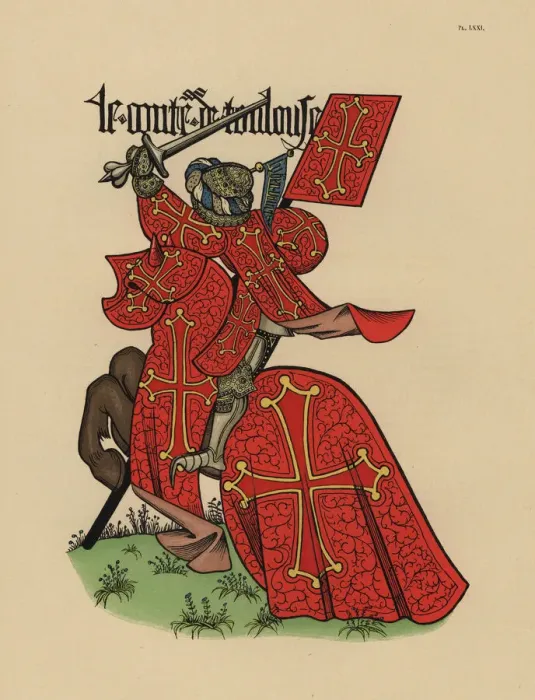 Framed Print : Count of Toulouse, Comte de Toulouse, with standard Framed Print : Count of Toulouse, Comte de Toulouse, with standard