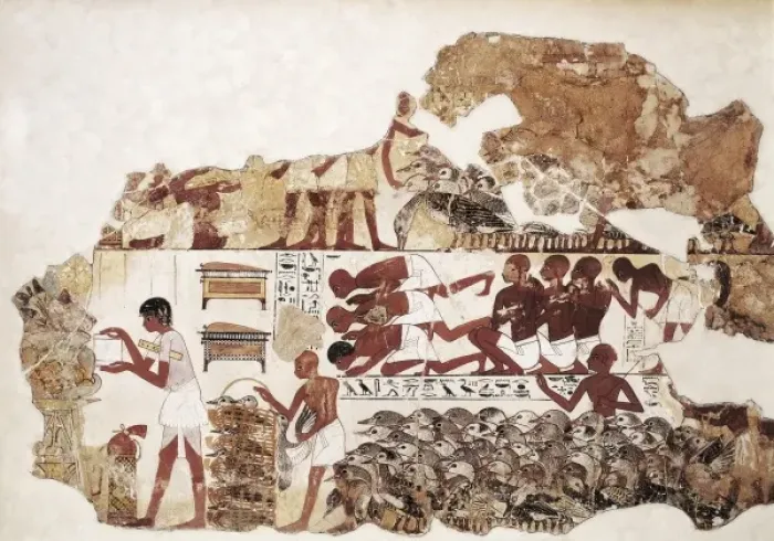 Framed Print : Counting the geese. ca. 1350 BC. 18th Dynasty Framed Print : Counting the geese. ca. 1350 BC. 18th Dynasty