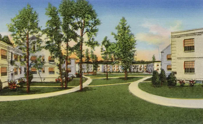 Framed Print : Country Club apartments, Greensboro, North Carolina, USA Date: 1943 Framed Print : Country Club apartments, Greensboro, North Carolina, USA Date: 1943