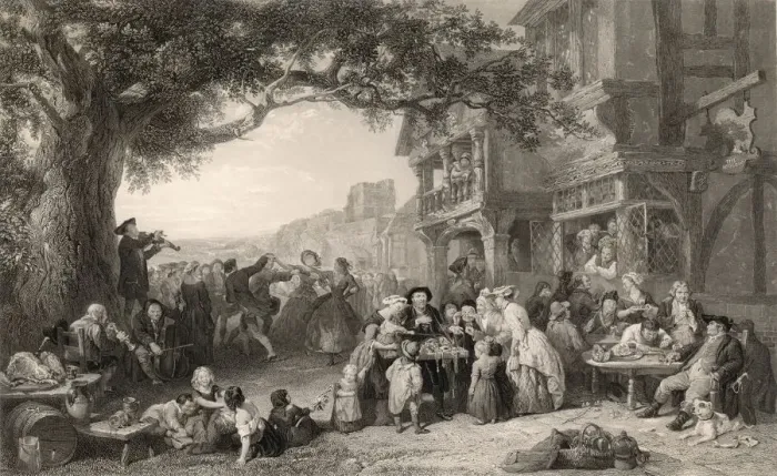 Framed Print : COUNTRY DANCING C18TH