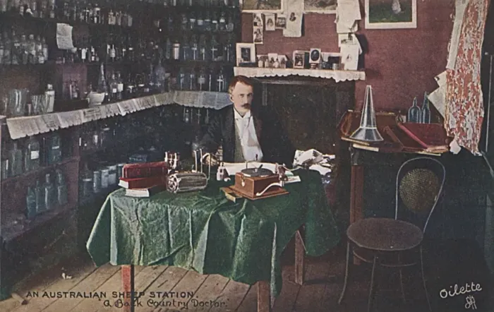 Framed Print : A Back Country Doctor in his Surgery - Australian Outback Framed Print : A Back Country Doctor in his Surgery - Australian Outback