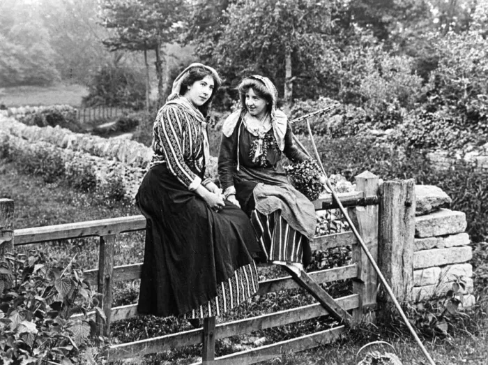 Framed Print : Country girls 1890s Framed Print : Country girls 1890s