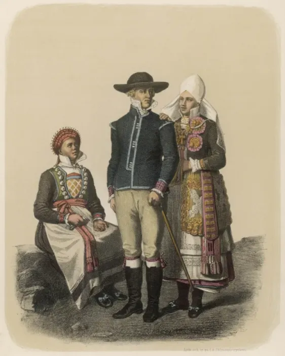 Framed Print : Country people from the district of Skane, Sweden Framed Print : Country people from the district of Skane, Sweden