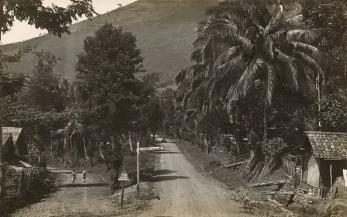 Framed Print : Country road with signpost for Garoet, West Java, Indonesia Framed Print : Country road with signpost for Garoet, West Java, Indonesia