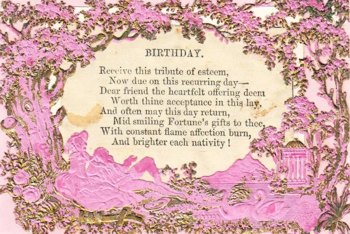 Framed Print : Country scene with Birthday verse on a greetings card Framed Print : Country scene with Birthday verse on a greetings card