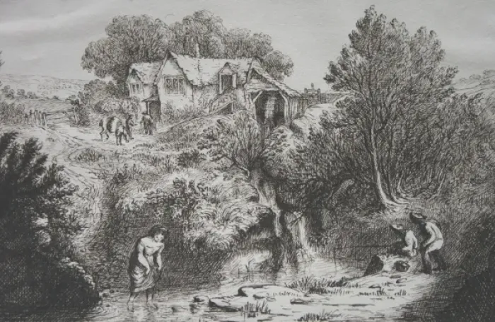 Framed Print : Country scene by Reverend Baden Powell Framed Print : Country scene by Reverend Baden Powell