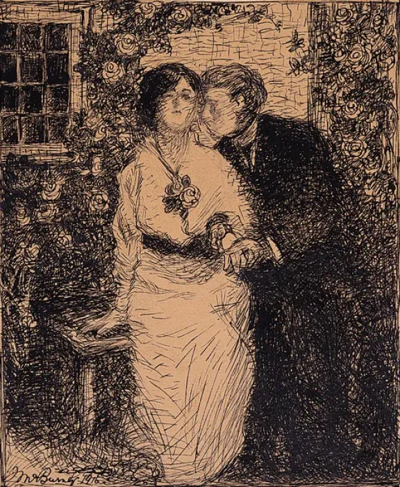 Framed Print : Couple on a Bench in a Garden Framed Print : Couple on a Bench in a Garden