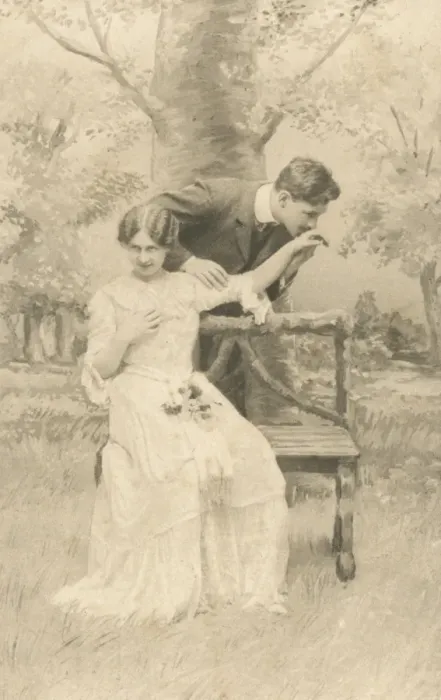 Framed Print : Couple canoodling on a bench Framed Print : Couple canoodling on a bench