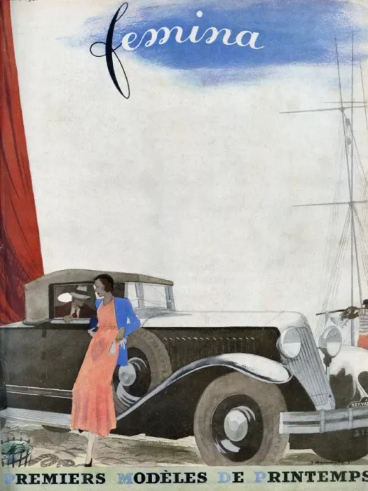 Framed Print : Couple and Car 1931 Framed Print : Couple and Car 1931