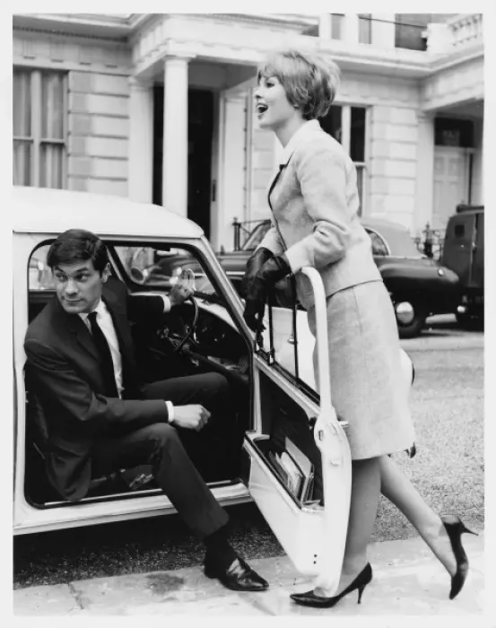 Framed Print : Couple with Car Framed Print : Couple with Car