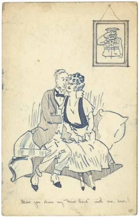 Framed Print : Couple cuddling during WW1 Framed Print : Couple cuddling during WW1