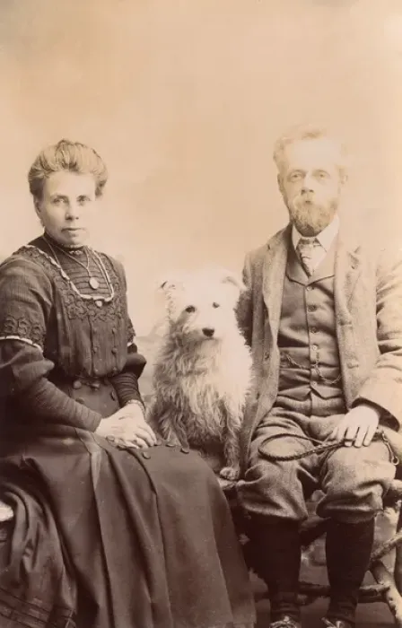 Framed Print : Couple with dog Framed Print : Couple with dog