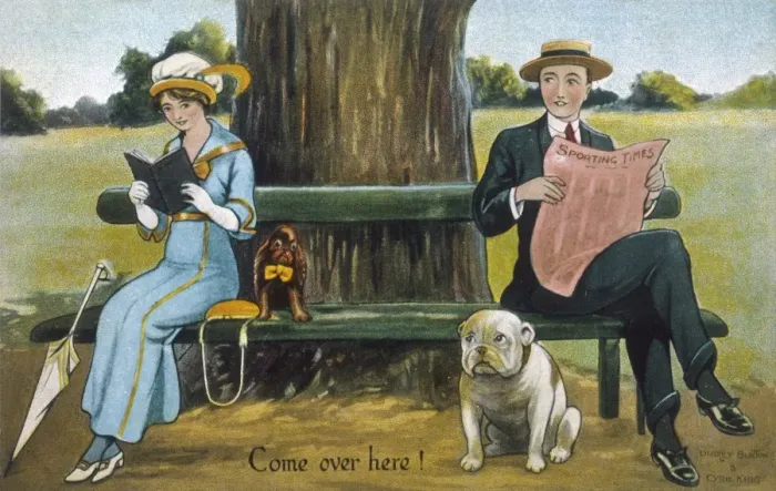 Framed Print : Couple with their Dogs Framed Print : Couple with their Dogs