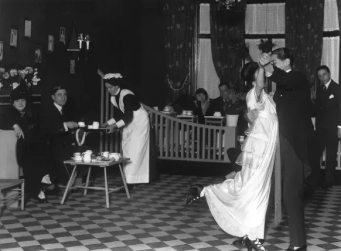 Framed Print : A couple dressed in their finery, dancing Framed Print : A couple dressed in their finery, dancing