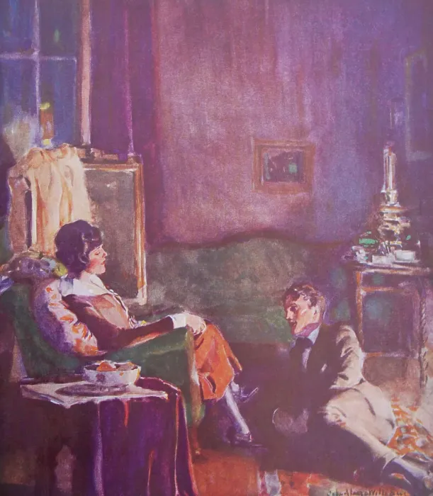 Framed Print : Couple by the Fireside Framed Print : Couple by the Fireside