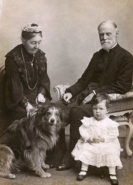 Couple with grandson and dog