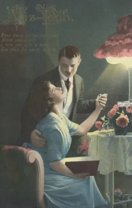 Framed Print : Couple holding hands and gazing at one another Framed Print : Couple holding hands and gazing at one another