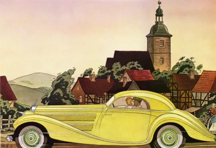 Framed Print : Couple in Mercedes Framed Print : Couple in Mercedes