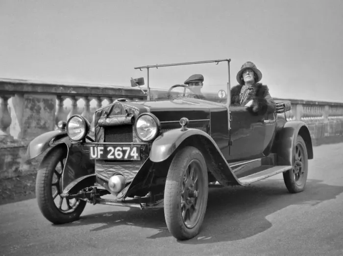 Framed Print : Couple in an open-topped car Framed Print : Couple in an open-topped car