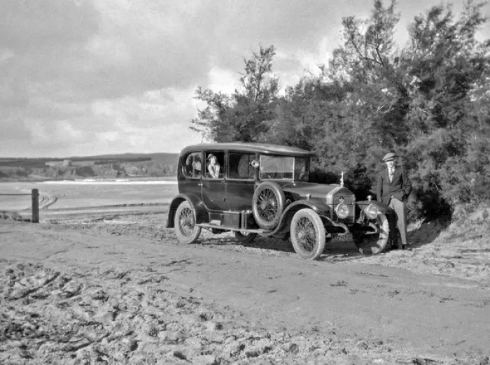 Framed Print : Couple and parked car Framed Print : Couple and parked car