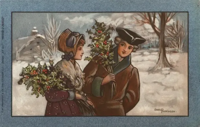 Framed Print : Couple in a snowy landscape Framed Print : Couple in a snowy landscape