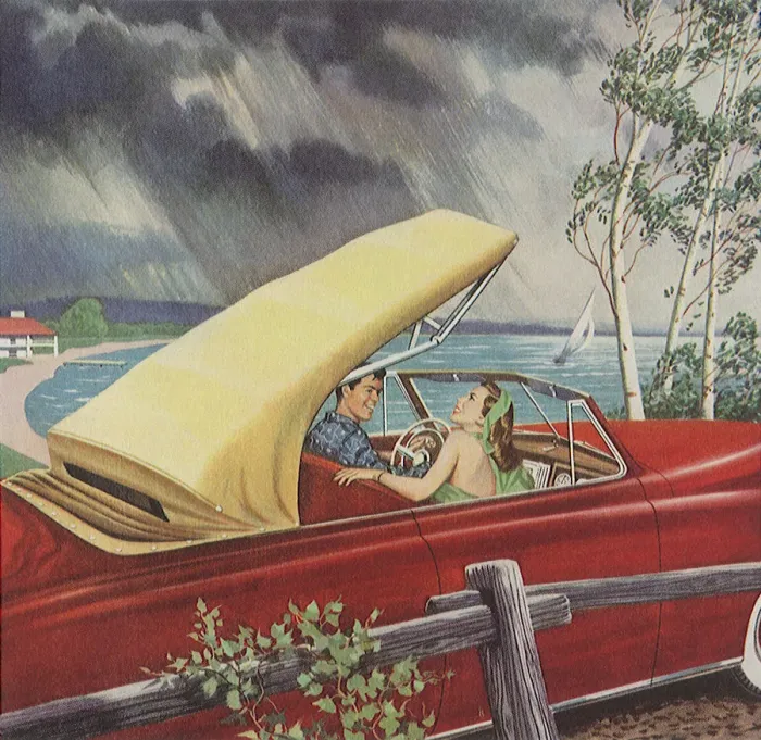 Framed Print : Couple in Summer Storm Date: 1948 Framed Print : Couple in Summer Storm Date: 1948