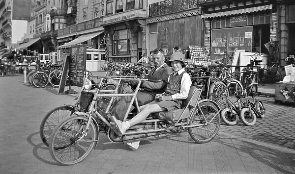 Couple on a two-seater cycle, Belgium