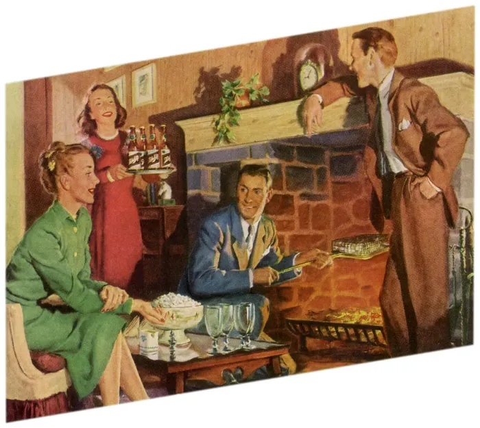 Framed Print : Couples Relax Together Date: 1947 Framed Print : Couples Relax Together Date: 1947