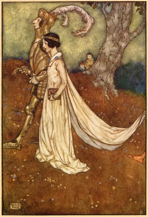 Framed Print : Of course the dear Princess...wore the great opal on the day that she was married. Scene from the story, The Making of the Opal, illustrated by Edmund Dulac. Date: 1913 Framed Print : Of course the dear Princess...wore the great opal on the day that she was married. Scene from the story, The Making of the Opal, illustrated by Edmund Dulac. Date: 1913