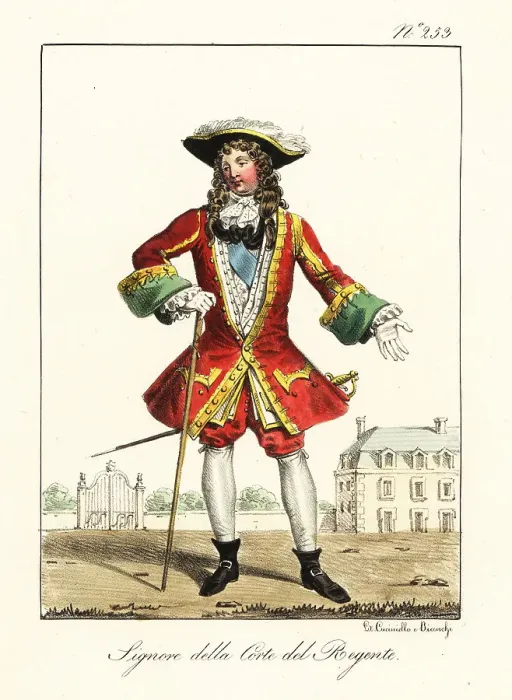Framed Print : Court dress during the French Regency, 1715-1723 Framed Print : Court dress during the French Regency, 1715-1723