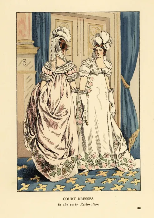 Framed Print : Court dresses in the early Restoration, Paris Framed Print : Court dresses in the early Restoration, Paris