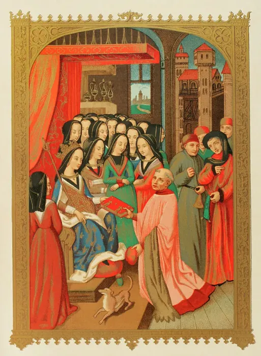 Framed Print : The Court of Ladies of Marie of Anjou (1404-1463) Framed Print : The Court of Ladies of Marie of Anjou (1404-1463)