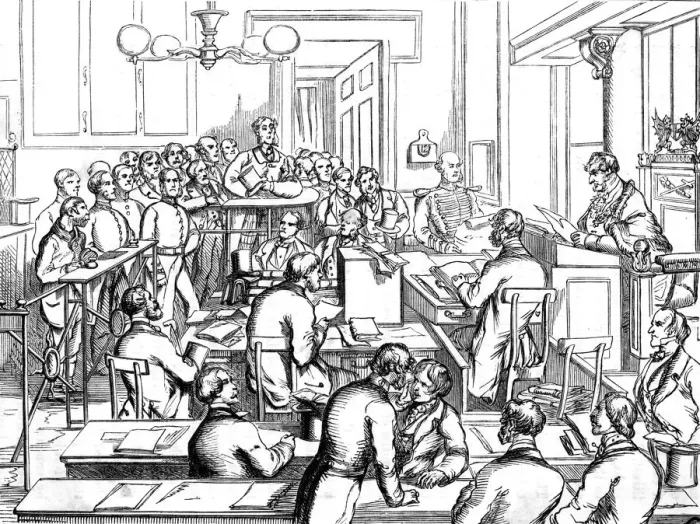 Framed Print : COURT SCENE 1828 Framed Print : COURT SCENE 1828