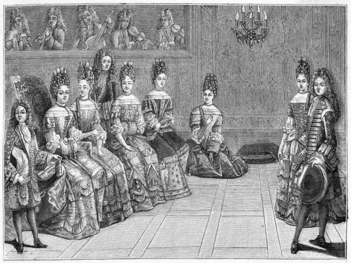 Framed Print : Courtiers at Versailles Framed Print : Courtiers at Versailles