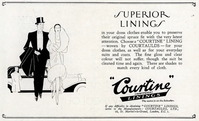 Framed Print : Courtine Linings Advertisement Framed Print : Courtine Linings Advertisement