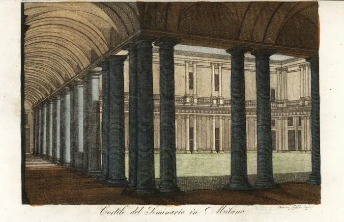 Framed Print : Courtyard of the Archepiscopal Seminary of Milan, 1570 Framed Print : Courtyard of the Archepiscopal Seminary of Milan, 1570